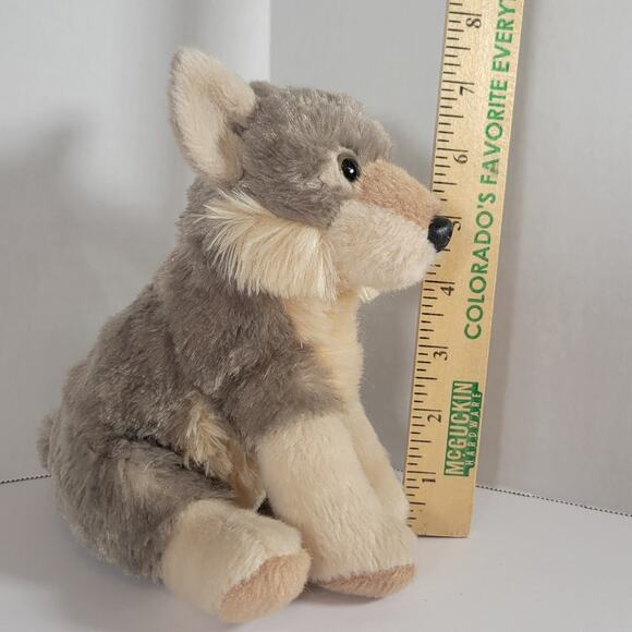 Wild Republic Eco-Friendly CK Mini Wolf Plush Toy 7" Grey White Soft With Tags - Picture 5 of 16